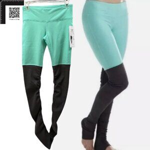 Alo -  Small NWT - Goddess Ribbed Leggings - Teal and Grey